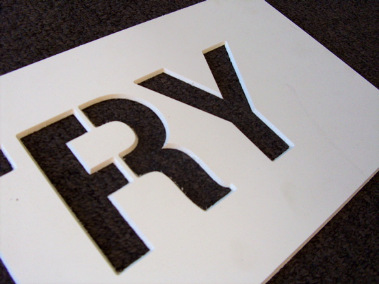 stencil made from 3mm pvc