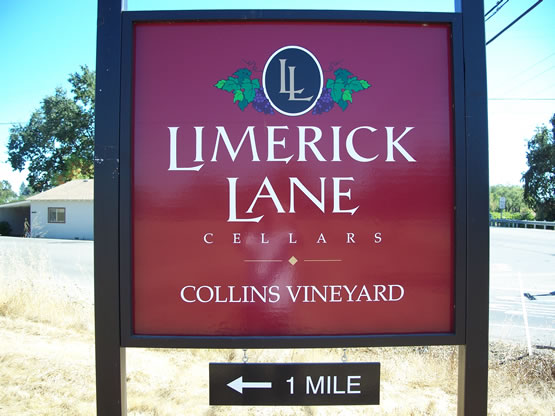 Limerick Lane is a MDO plywood sign with the logo & main copy in 1/2