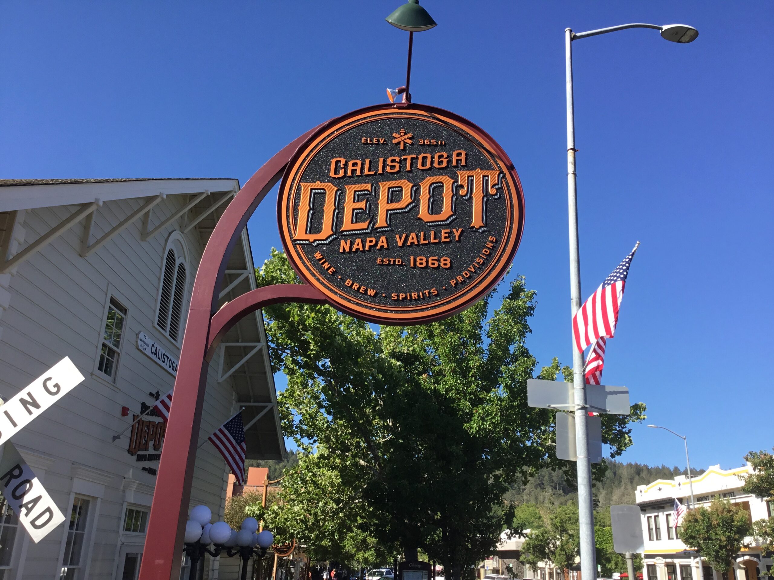 Calistoga Depot Pole Sign